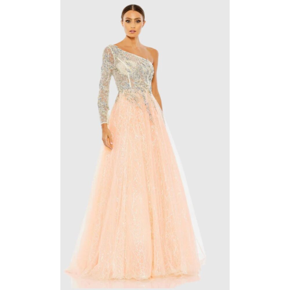 Embroidered One Shoulder Bodice Ballgown, NWT, 10,